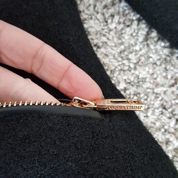 NEW Ivanka Trump Faux Shearling Leather Biker Moto Jacket Coat Wool Sherpa Black - Picture 14 of 14